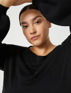 Fashion Marina Rinaldi Stretch viscose jumper BLACK