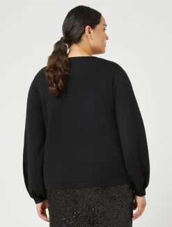 Fashion Marina Rinaldi Stretch viscose jumper BLACK