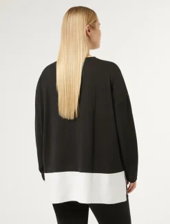 Online Marina Rinaldi Stretch viscose jumper BLACKWHITE