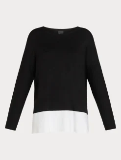 Online Marina Rinaldi Stretch viscose jumper BLACKWHITE