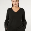 Discount Marina Rinaldi Stretch viscose sweater BLACK