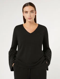 Discount Marina Rinaldi Stretch viscose sweater BLACK