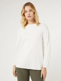 Clearance Marina Rinaldi Stretch viscose sweater WHITE