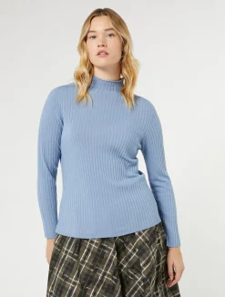 Online Marina Rinaldi Stretch viscose sweater LIGHTBLUE