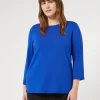 Fashion Marina Rinaldi Stretch viscose sweater CORNFLOWERBLUE