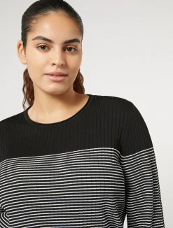 Best Marina Rinaldi Stretch viscose sweater BLACKWHITE