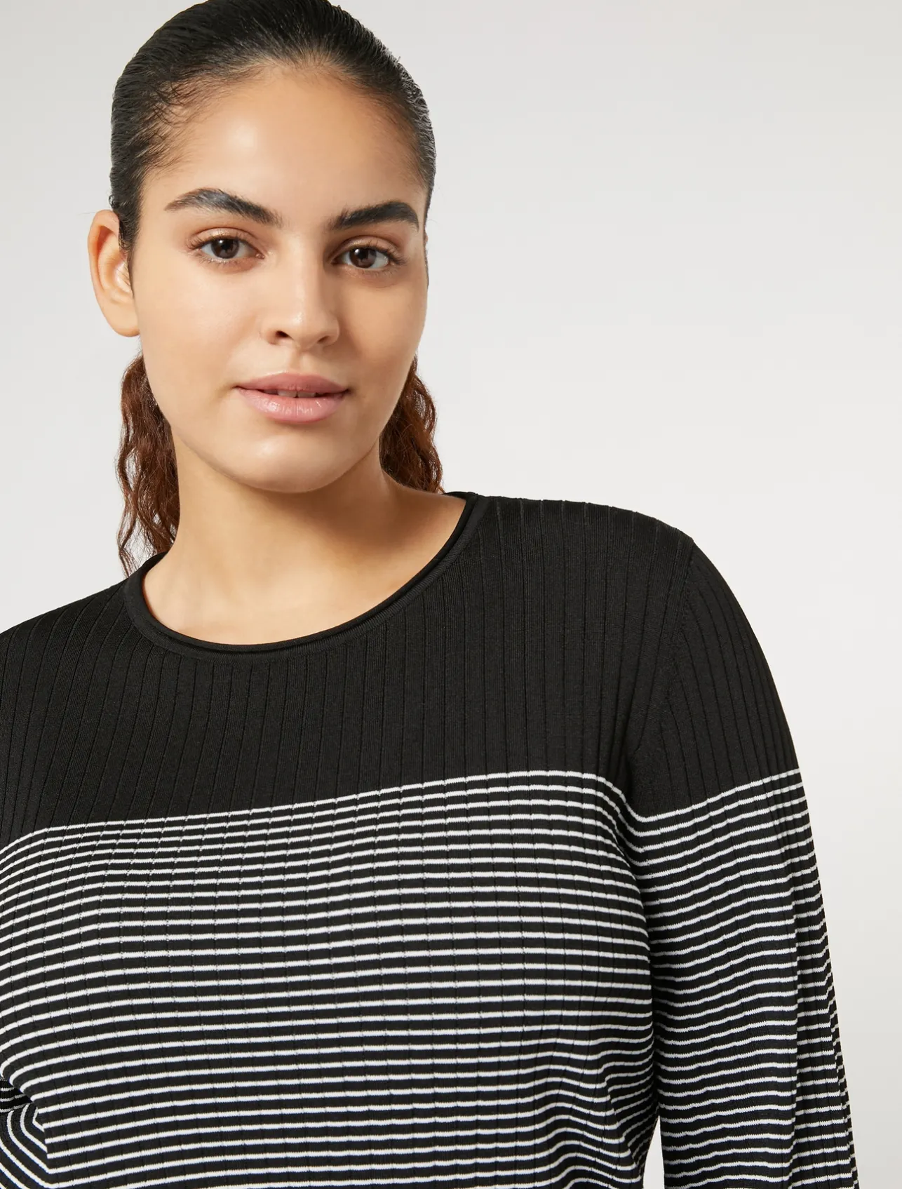 Best Marina Rinaldi Stretch viscose sweater BLACKWHITE
