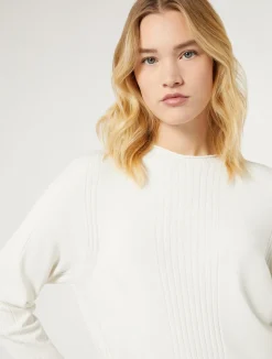 Clearance Marina Rinaldi Stretch viscose sweater WHITE