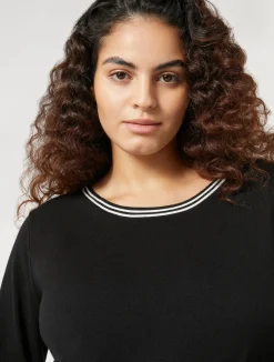 Fashion Marina Rinaldi Stretch viscose sweater BLACK