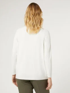 Clearance Marina Rinaldi Stretch viscose sweater WHITE