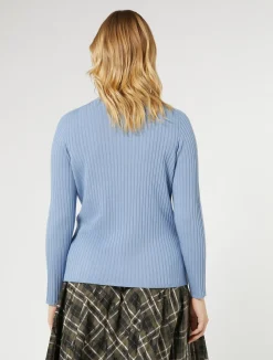 Online Marina Rinaldi Stretch viscose sweater LIGHTBLUE