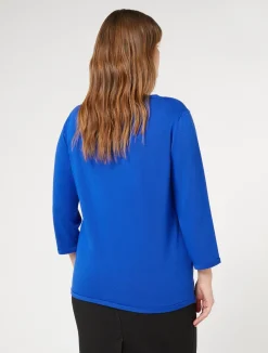 Fashion Marina Rinaldi Stretch viscose sweater CORNFLOWERBLUE