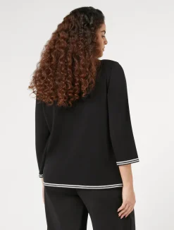 Fashion Marina Rinaldi Stretch viscose sweater BLACK