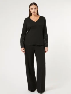 Discount Marina Rinaldi Stretch viscose sweater BLACK