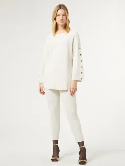 Fashion Marina Rinaldi Stretch viscose trousers IVORY