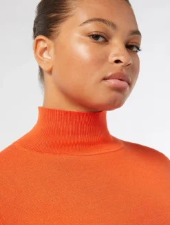 Outlet Marina Rinaldi Stretch viscose turtleneck RUST