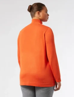 Outlet Marina Rinaldi Stretch viscose turtleneck RUST