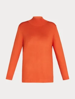 Outlet Marina Rinaldi Stretch viscose turtleneck RUST