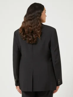 Clearance Marina Rinaldi Stretch wool canvas blazer BLACK
