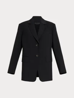 Clearance Marina Rinaldi Stretch wool canvas blazer BLACK