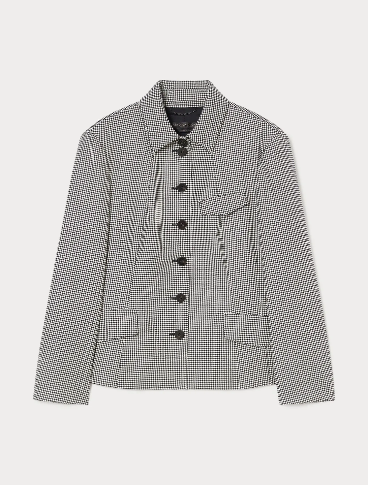 New Marina Rinaldi Stretch wool twill jacket BLACKWHITE