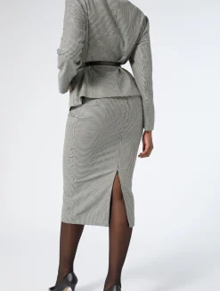 Fashion Marina Rinaldi Stretch wool twill skirt BLACKWHITE