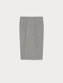 Fashion Marina Rinaldi Stretch wool twill skirt BLACKWHITE