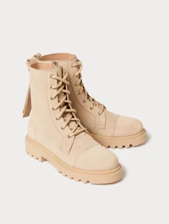 Discount Marina Rinaldi Suede combat boots BEIGE