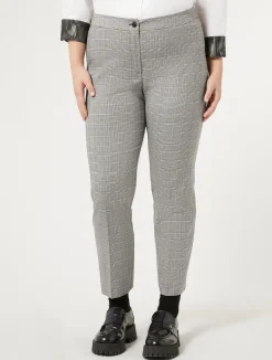 Fashion Marina Rinaldi Technical canvas and viscose trousers BLACK