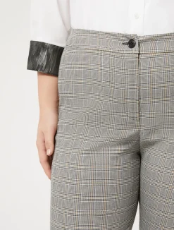 Fashion Marina Rinaldi Technical canvas and viscose trousers BLACK
