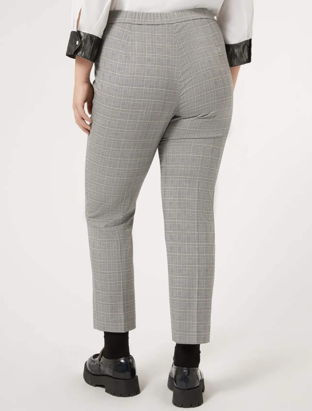 Fashion Marina Rinaldi Technical canvas and viscose trousers BLACK