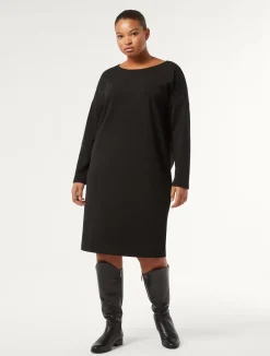 Discount Marina Rinaldi Technical-fabric dress BLACK