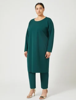 Clearance Marina Rinaldi Technical-fabric dress DARKGREEN
