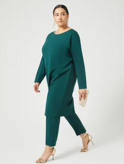 Clearance Marina Rinaldi Technical-fabric dress DARKGREEN