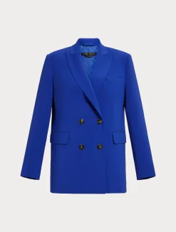 Sale Marina Rinaldi Triacetate cady blazer jacket BLUEPURPLE