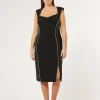 Fashion Marina Rinaldi Triacetate cady dress BLACK