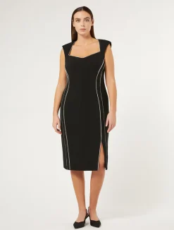 Fashion Marina Rinaldi Triacetate cady dress BLACK
