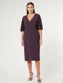 New Marina Rinaldi Triacetate cady dress BORDEAUX