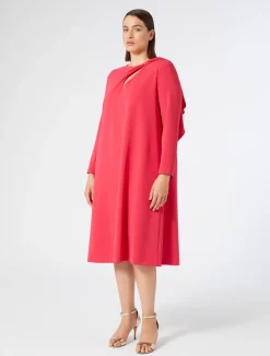 Fashion Marina Rinaldi Triacetate cady dress FUCHSIA