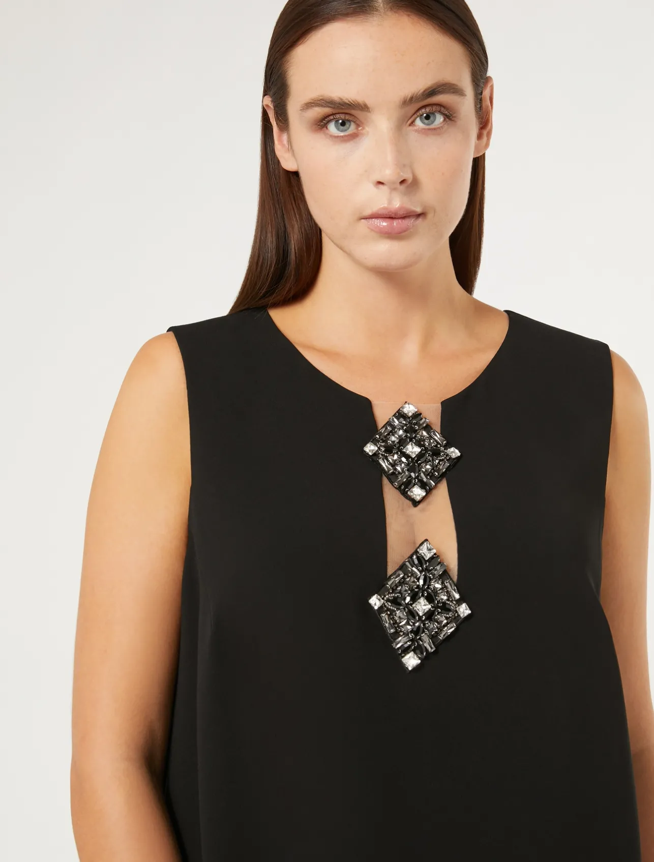 New Marina Rinaldi Triacetate cady dress BLACK