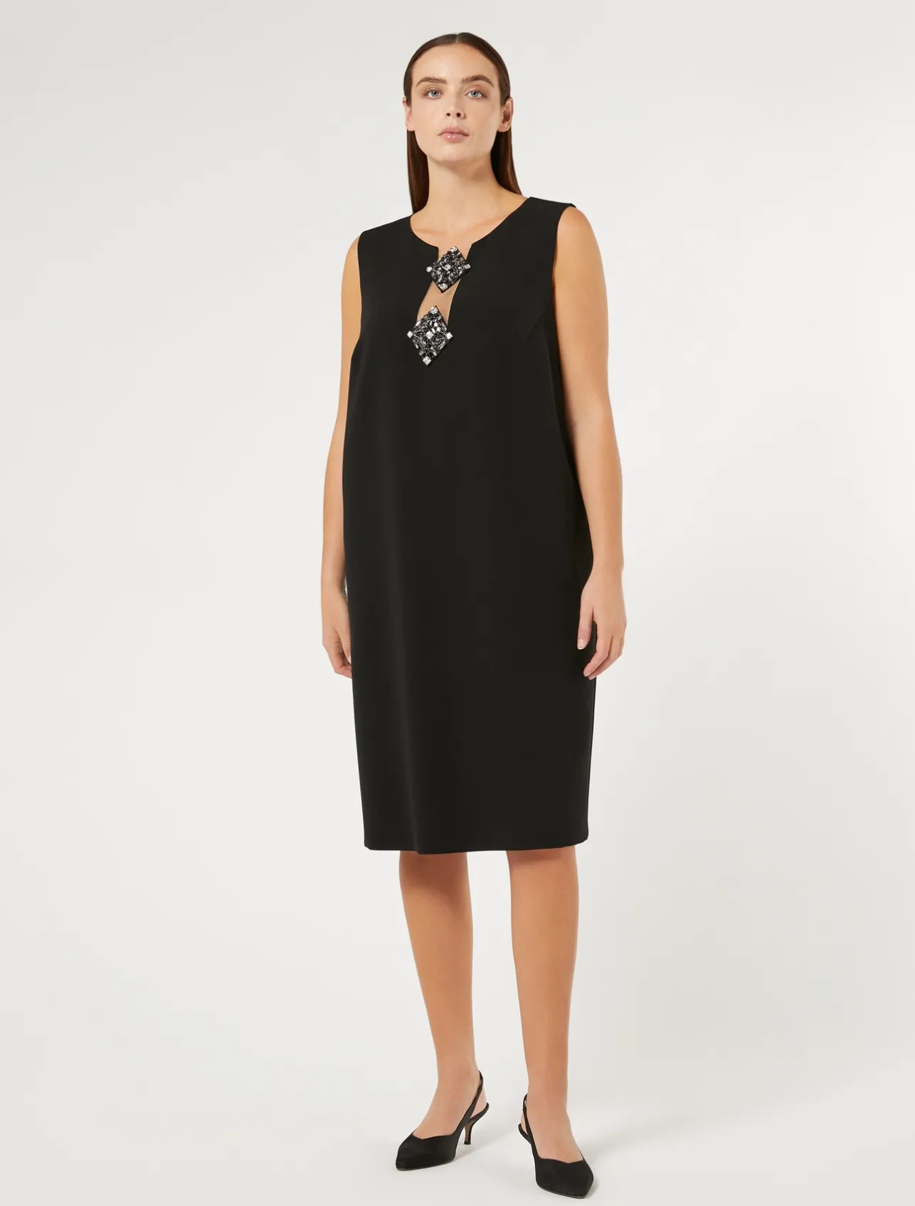 New Marina Rinaldi Triacetate cady dress BLACK