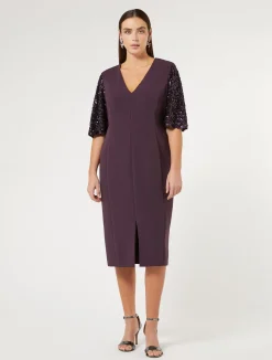 New Marina Rinaldi Triacetate cady dress BORDEAUX