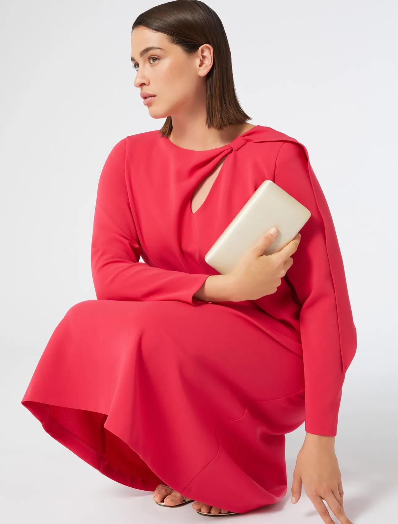 Fashion Marina Rinaldi Triacetate cady dress FUCHSIA