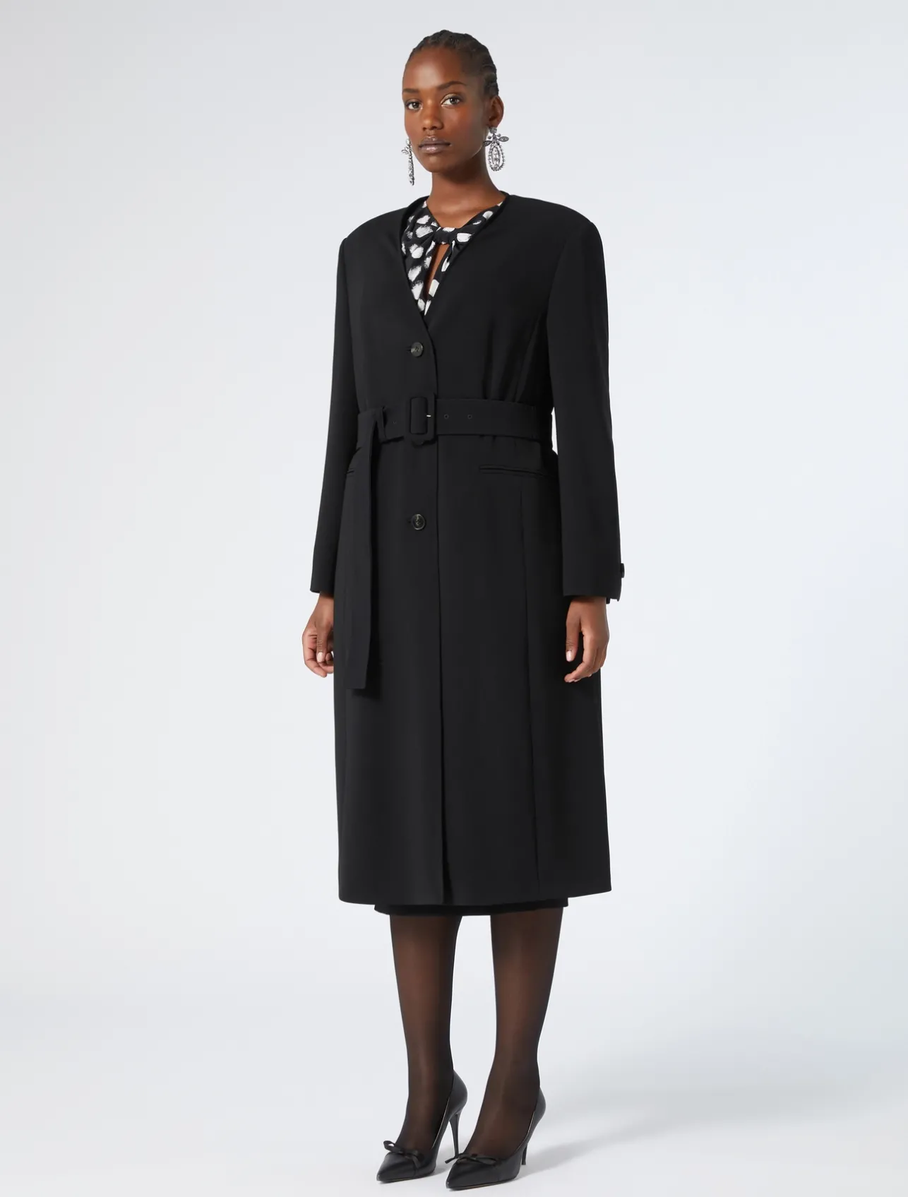 Online Marina Rinaldi Triacetate cady duster coat BLACK