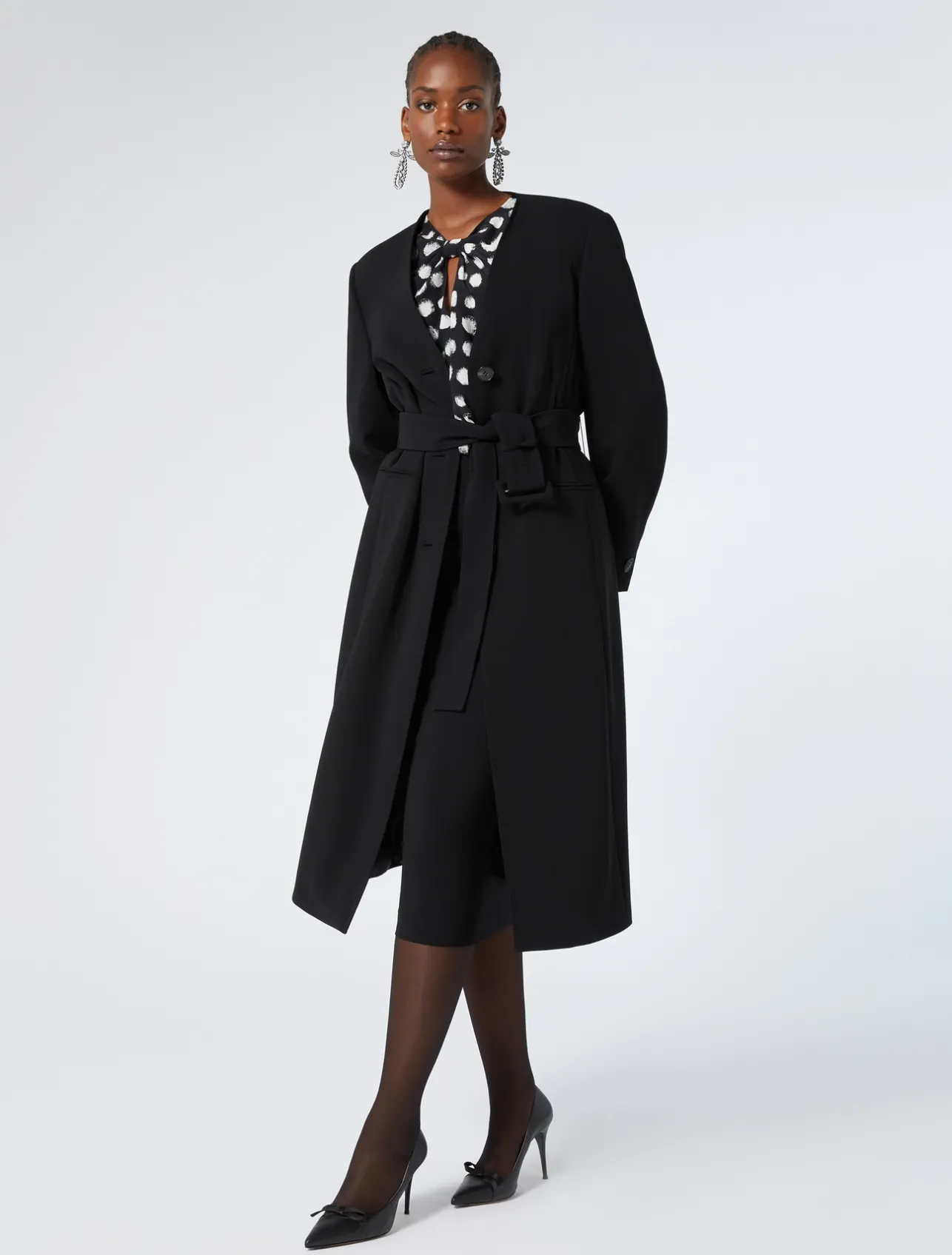 Online Marina Rinaldi Triacetate cady duster coat BLACK