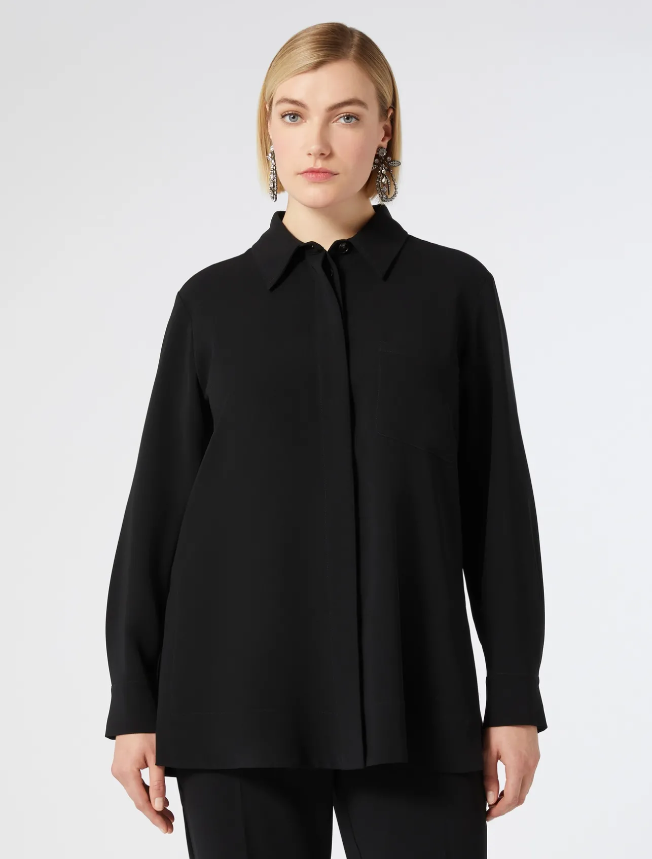 Online Marina Rinaldi Triacetate cady shirt BLACK