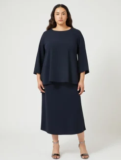 Fashion Marina Rinaldi Triacetate cady skirt MIDNIGHTBLUE