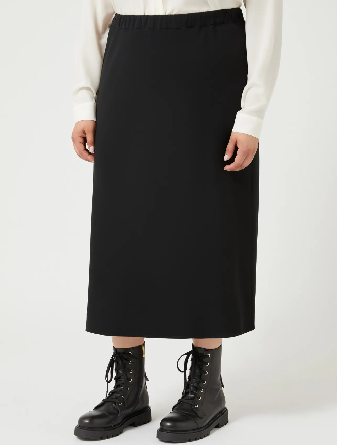 New Marina Rinaldi Triacetate cady skirt BLACK