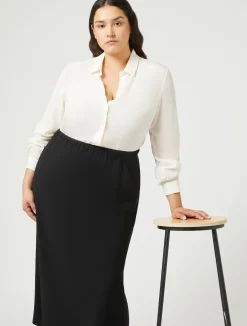 New Marina Rinaldi Triacetate cady skirt BLACK