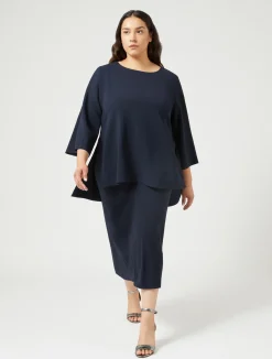 Fashion Marina Rinaldi Triacetate cady skirt MIDNIGHTBLUE